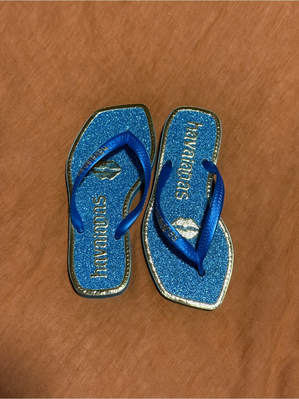 Havaianas Kid’s Blue Glitter Flip Flop Sandals